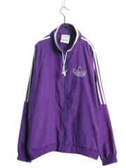 【お得なクーポン配布中!】 90s アディダス ナイロン ジャケット メンズ S / オールド トラックジャケット ブルゾン ウインドブレーカー フルジップ 3ライン ツートン