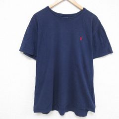XL/古着 ラルフローレン 半袖 ブランド Tシャツ メンズ 90s 大きいサイズ コットン クルーネック 紺 ネイビー 25jun06 中古