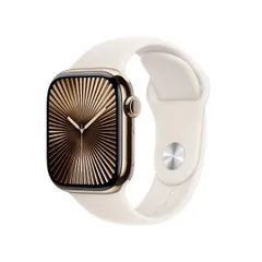 Apple Watch Series 10（GPS + Cellularモデル）- 42mmゴールドチタニウムケース + スポーツバンドのサムネイル