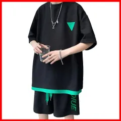 [SUKESEM] ジャージ メンズ 上下セット 半袖 tシャツ おおきいサイズ tシャツ ハーフパンツ カジュアル スポーツウェア ルームウェア おしゃれ 春 夏 秋 部屋着