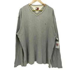 トミーヒルフィガー TOMMY HILFIGER ロゴ刺繍 Vネックカットソー メンズ import：XL 