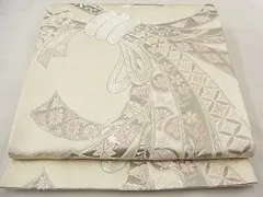 プラチナ箔 西陣 刺繍帯 プラチナ二重箔 御所車とおしどり柄 正絹