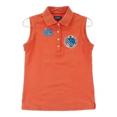 サイズ：0 PEARLY GATES パーリーゲイツ  ノースリーブ ポロシャツ ワッペン  オレンジ系 [240101281551]# ゴルフウェア レディース ストスト