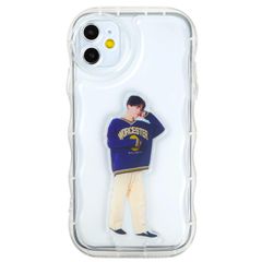 【人気商品】《SNSで話題》シャカシャカケース スマホケース iPhoneケース うねうね ウェーブ クリアケース 【アクスタが入る】竹下工房 いphone (iPhone12)