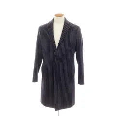 【中古】マッキントッシュ Mackintosh ウールカシミヤ ストライプ チェスターフィールドコート ダークネイビーxホワイト【サイズ38】【メンズ】のサムネイル