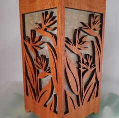 最終セール】信楽焼 庭園灯 コゲ花彫角 陶器製ライト 間接照明 和風