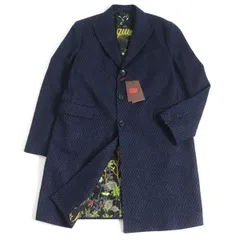未使用品□19AW ETRO/エトロ COMFORTETRO 総柄 ロゴボタン チェスターコート/ウールコート/ロングコート ネイビー 54 イタリア製  メンズ t13-st30307-514のサムネイル
