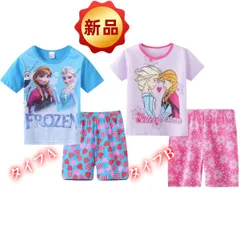 ✨新品✨アナと雪の女王 エルサ アナ オラフ 子供用パジャマ 上下セット 女の子 半袖Tシャツ&ショートパンツ フローズン 姉妹 ブルー ピンク パープル 可愛い キャラクター 部屋着 寝巻き 100cm 110cm 120cm 130cm コットン 綿