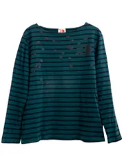 DIESEL (ディーゼル) 日本上陸30周年記念 ボーダーカットソー M グリーン×ブラック メンズ/004