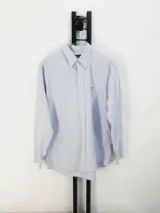 ポロ シャツ オックスフォード 長袖 マルチポニー 青 100