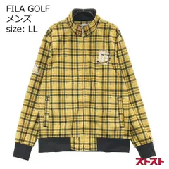 FILA GOLF フィラゴルフ 裏起毛ジップジャケット チェック柄 イエロー系 LL ［240001814407］