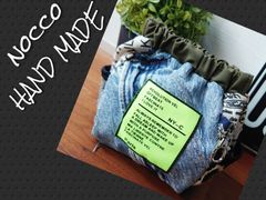 No.633【DENIM Remake✖️yellowTag バネポーチ👝】サイドポケット付きミニポーチ❤️デニムリメイクポーチ👖