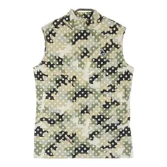 サイズ：1 PEARLY GATES パーリーゲイツ  ハイネック ノースリーブTシャツ ドット×カモフラ柄 カーキ系 [240101357970]# ゴルフウェア レディース ストスト