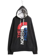 【お得なクーポン配布中!】 ノースフェイス プリント スウェット フード パーカー メンズ L / プルオーバー 裏起毛 トレーナー アウトドア ツートン ブラック ゆったり