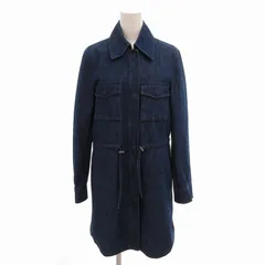 アルマーニエクスチェンジ A/X ARMANI EXCHANGE ステンカラーコート デニム 比翼 ジップアップ 切替 XS 青 インディゴブルー 6ZYK65 /FT ■ECのサムネイル