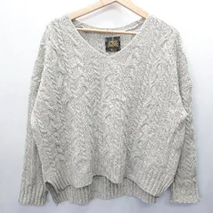 ◇ URBAN RESEARCH DOORS Vネック シンプル 無地 長袖 ニット サイズOne グレー レディース E  【1404240002630】