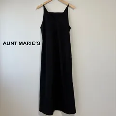 AUNT MARIE’S アントマリーズ 黒 キャミワンピース フリーサイズ ポケット付き スリットあり