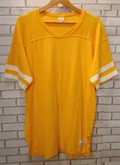 Champion チャンピオン 80s フットボールTee トリコタグ USA製 半袖Tシャツ Lサイズ イエロー アメカジ ビンテージ