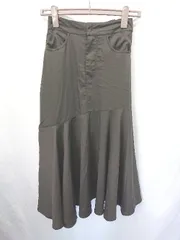 ◇ ⊂ RASVOA ラスボア アシンメトリー ロング丈 マーメイド スカート サイズF ブラック レディース E  【1409250035395】