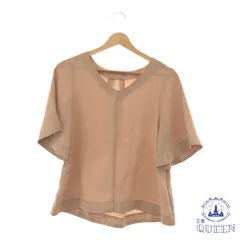 ☆美品☆ GU ジーユー トップス シャツ ブラウス Vネック 半袖 レディース ベージュ S 901-1040 送料無料