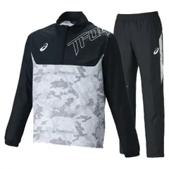 アシックス asics 陸上 トレーニング ハーフジップウインドピステ ウインドブレーカー 上下セット XTW570 XTW670 0190カラー Lサイズ