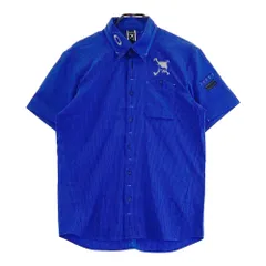 サイズ：XL OAKLEY オークリー  半袖シャツ スカル刺繍 チェック柄 ブルー系 [240101520062] ゴルフウェア メンズ ストスト