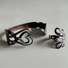 フォークバングル　フォークリング　セット　スプーンリング　カトラリーアクセサリー　エイジング加工　vintage加工　stainless製のサムネイル