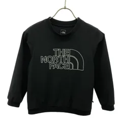 THE NORTH FACE ザノースフェイス ロゴプリント 長袖 バーブライトマウンテンクルー トレーナー 120 ブラック アウトドア NPJ22002 キッズ 古着