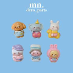 【1つ25円】18個/各3点デコレーションパーツ　アニマル　いぬ　うさぎ　ぞう　ハンドメイド