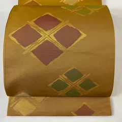 袋帯 美品 秀品 山 太陽 刺繍 鶯色 お太鼓柄 正絹 【中古】 高級袋帯の通販