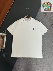 【今日WTO】VALENTINO 320g 重磅厚地 シリコンロゴ 寛げる円領半袖 T シャツ-WR28