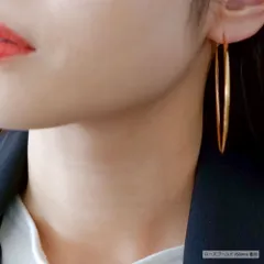 【フープピアス 幅2mm 色：ローズゴールド 1ペア】[Adelina Style] サージカルステンレス 大きめ 人気 リングピアス レディースピアス 金属アレルギー対応 プレゼント 両耳用 イヤリング