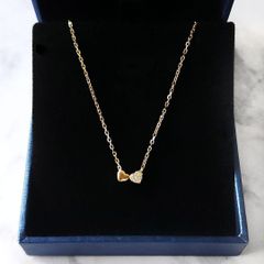 美品 K10金ブレスレット ダイヤモンド風リボンブレスレット 10金