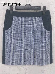 ◇ Kumikyoku 組曲 チェック ミニ タイト スカート サイズS2 ネイビー ホワイト レディース 【中古】 【1002801029784】