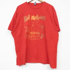 XL/古着 半袖 Tシャツ メンズ アニメ ポケットモンスター ポケモン 大きいサイズ コットン クルーネック 赤 レッド spe 25sep08 中古
