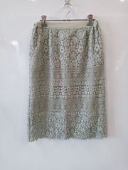 nd291●31 Sons de mode●トランテアンソンドゥモード●レース●ロングスカート●size38●緑