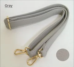 合成皮革 幅24mm 肩掛け用ベルト 単品 長さ調節可 ハンドメイド バッグ修理 付け替え用  ゴールドフック式(グレー)
