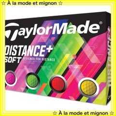 【新品未使用】テーラーメイド(TAYLOR MADE) ゴルフボール DISTANCE DISTANCE+SOFT 12P メンズ M7174701 マルチカラー