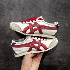 Onitsuka Tigerタイガー オニツカタイガー MEXICO 66 ローカット ランニングシューズ 男女兼用白赤です
