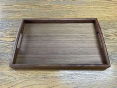 【訳アリ品】ウォールナット　無垢材　トレー　Aタイプ　おぼん　トレイ　木製　ディスプレイ　小物　07060302