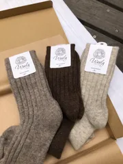 3足セット！モンゴル産 無染色 ウール 100% 靴下 ウールソックス