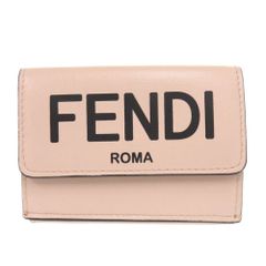 新品同様 フェンディ ローマ マイクロ 8M0395 レザー ピンク 三つ折り財布 0377 FENDI