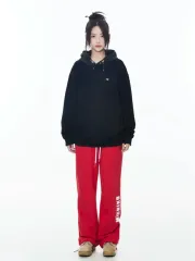 ミチコロンドン バイカラー フード付きTシャツ 黒