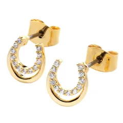 【B：ゴールド×ピアス】[Cream dot. クリームドット公式] ピアス レディース 4タイプ ホースシュー 馬蹄 ビジュー 大人 上品 シンプル きれいめ