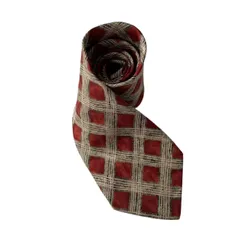 dunhill ダンヒル ネクタイ ベージュ レッド シルク イタリア製 チェック  菱形 ダイヤ