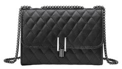 ブラック ショルダーバッグ コンパクト レザー 調 キルティング レディース ゴールドチェーン ミニ 斜め掛け エレガント カジュアル 上品 3カラー 鞄 カバン かばん BAG シンプル 無地 小さい 小さめ 大容量 小物 入れ ハンドバッグ 通勤 通学 旅