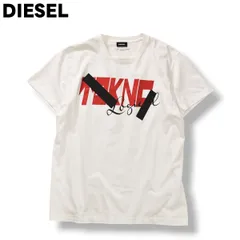 ディーゼル DIESEL TeKNO Logical プリント 半袖 クルーネック Tシャツ トップス カットソー L ホワイト メンズ