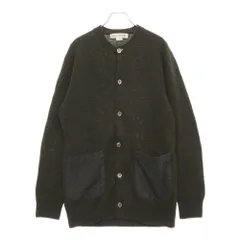 COMME des GARCONS SHIRT (コムデギャルソンシャツ) ウール混 ポケットバイカラー アクリル ニットカーディガン グリーン FH-N005