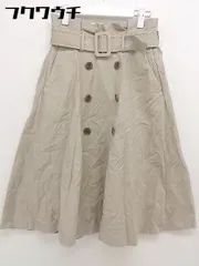 ◇ ◎ nano universe ナノユニバース ウエストゴム 膝丈 フレア スカート サイズ36 ベージュ レディース  【中古】 【1112020012563】