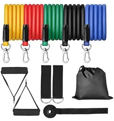 UEIR フィットネスチューブ 強度別 トレーニングチューブ 収納袋付き